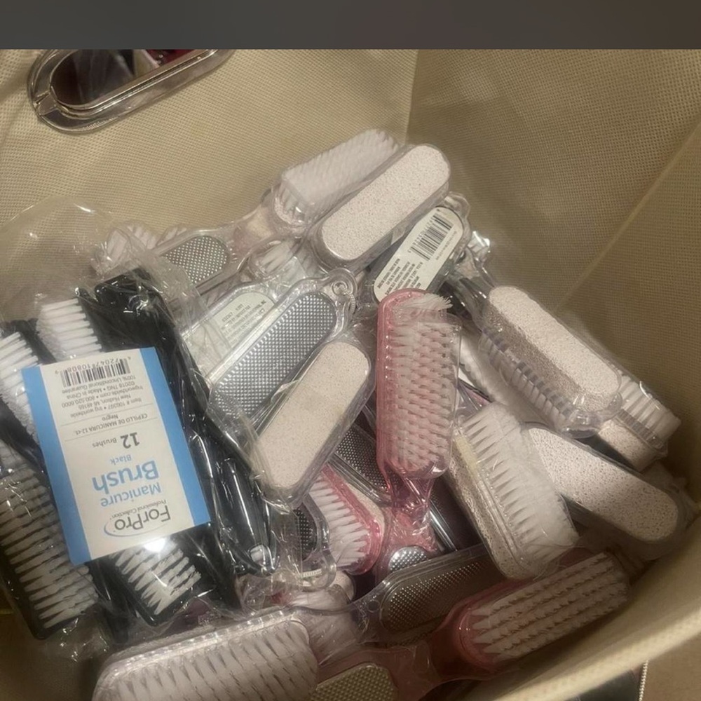 Multipack Foot & Nail Scrub Brushes in White, Pink and Black